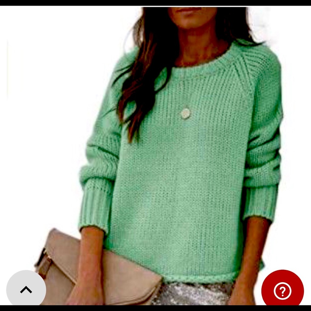 Mint green pullover sweater